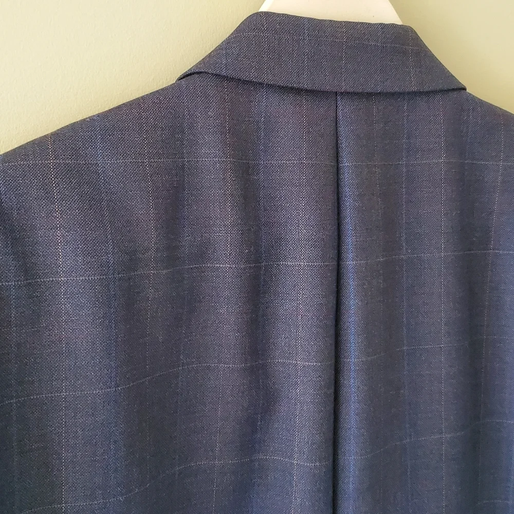 Mario Barutti 42 Reg Old Money Timeless Preppy Formal Glen Plaid Wool Blazer
